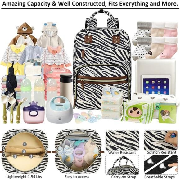 Diaper Bag Backpack for Women Large Capacity, Baby Bag with Insulated Pockets - Picture 2 of 6